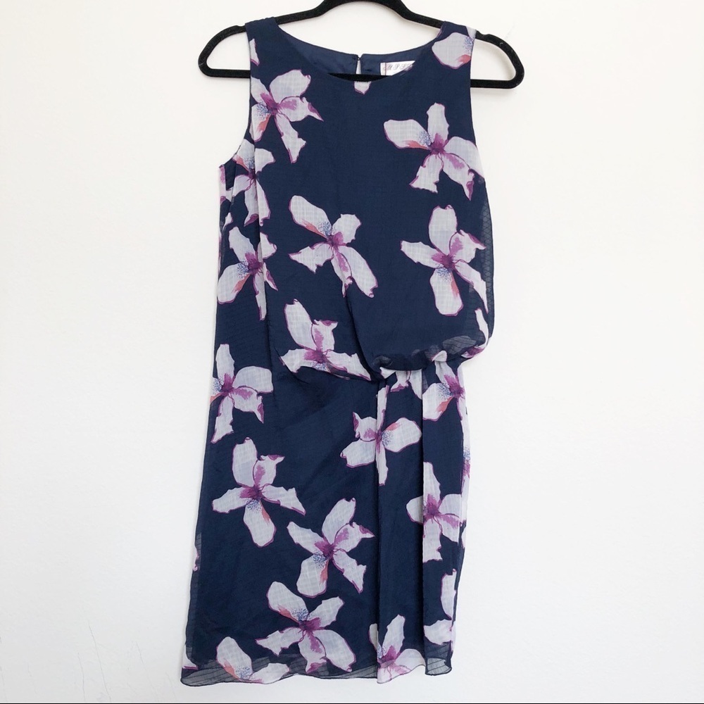 NWT M.S.S.P Navy Blue Floral Summer dress S​​​​​​